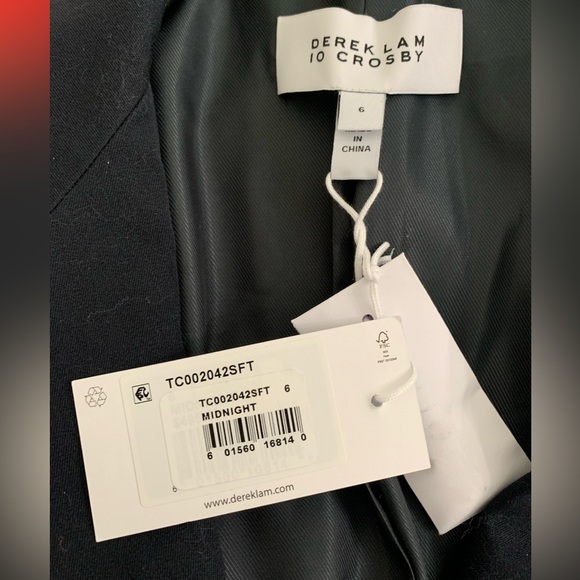 NEW DEREK LAM Arthur Single Breasted Jacket - Midnight Size: 6 - Picture 7 of 9